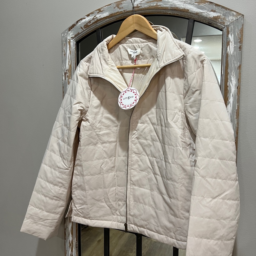 Umgee Quilted Lightweight Jacket in Natural - Medium
